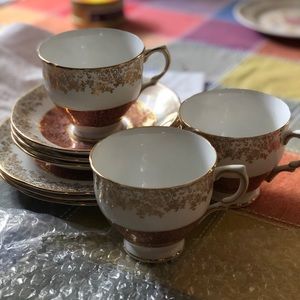 Antique tea cup and plates set (3)